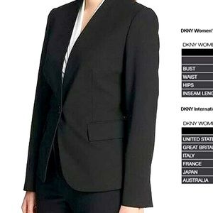 DKNY Collarless One Button Blazer